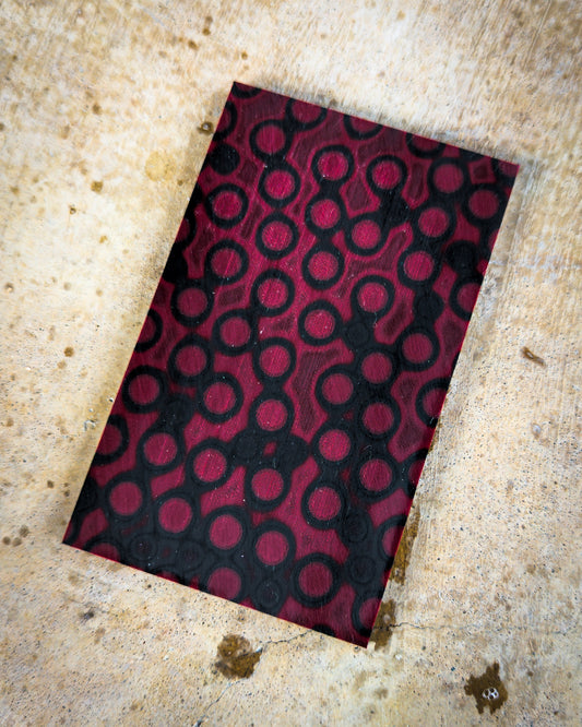 Maroon/Black Raindrop Micarta